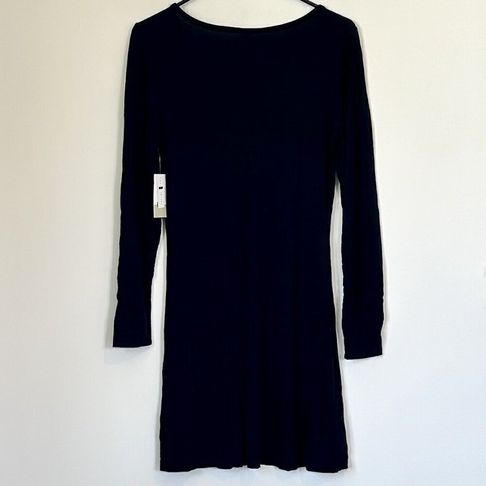 NWT bp Black Long Sleeve V-Neck Sustainable Dress - Size: M - Picture 6 of 6